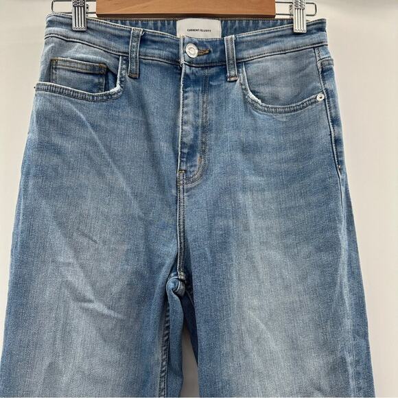 Current/Elliott Light Wash High Rise Wide Leg Cotton Blend Jeans Size 28 - Picture 2 of 11